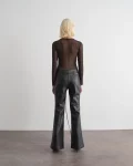 Pantaloni flare in ecopelle Jijil