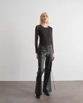 Pantaloni flare in ecopelle Jijil