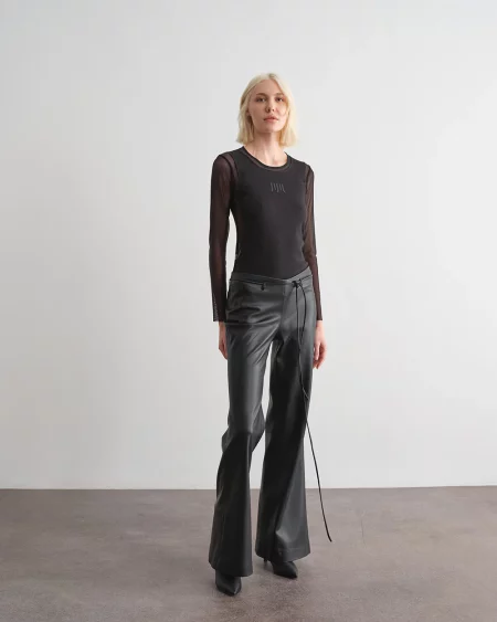 Pantaloni flare in ecopelle Jijil