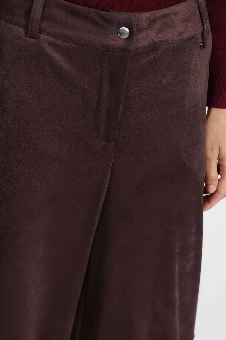 Pantaloni palazzo a vita alta in suede Dixie 1 Pantaloni palazzo a vita alta in suede Dixie 1