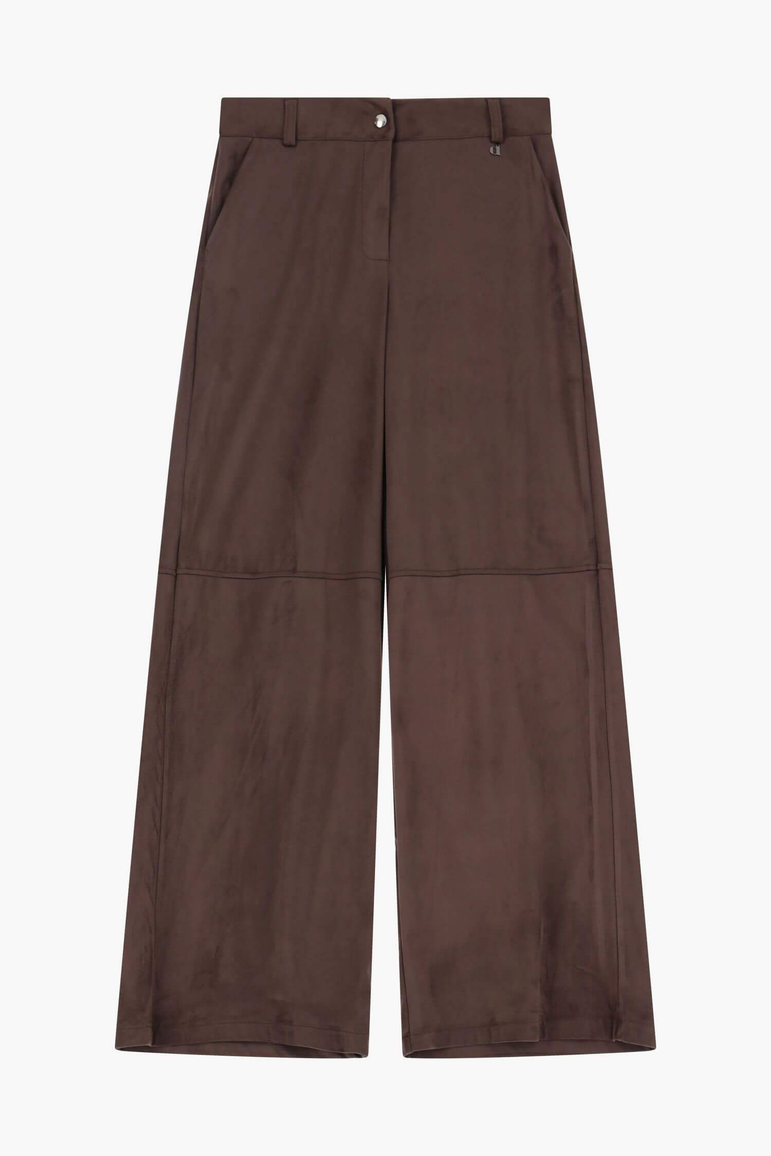 Pantaloni palazzo a vita alta in suede Dixie 2 Pantaloni palazzo a vita alta in suede Dixie 2