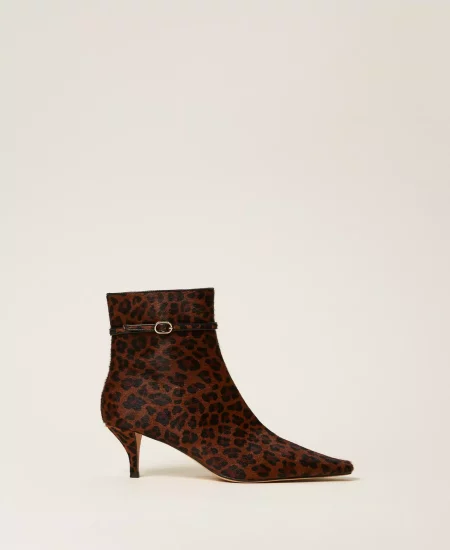 Tronchetto in cavallino con stampa animalier Twinset 0
