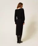 Abito longuette con frange Twinset Actitude 0