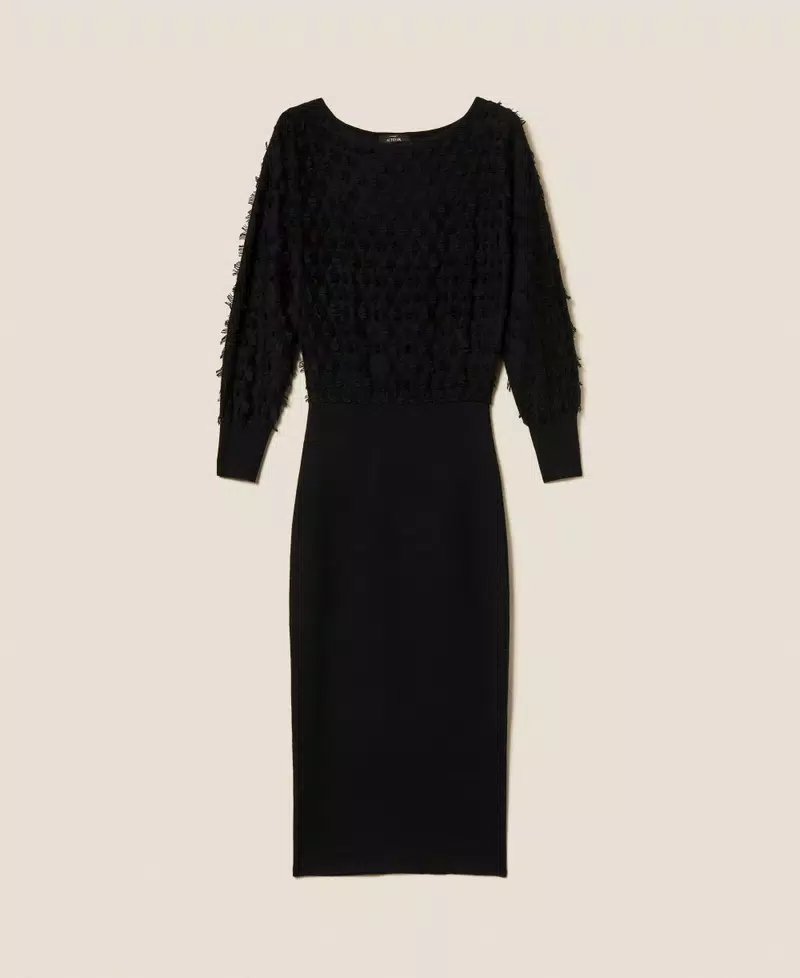 Abito longuette con frange Twinset Actitude 4 Abito longuette con frange Twinset Actitude 4