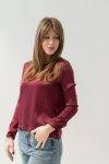 Blusa a manica lunga con scollo rotondo Dixie