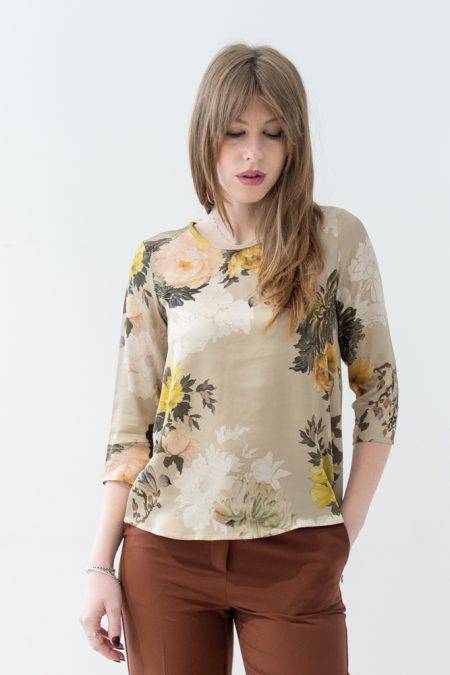 Blusa in raso manica tre quarti Imperial (1)