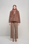 Cappotto corto donna pelliccetta sintetica Bomboogie 3