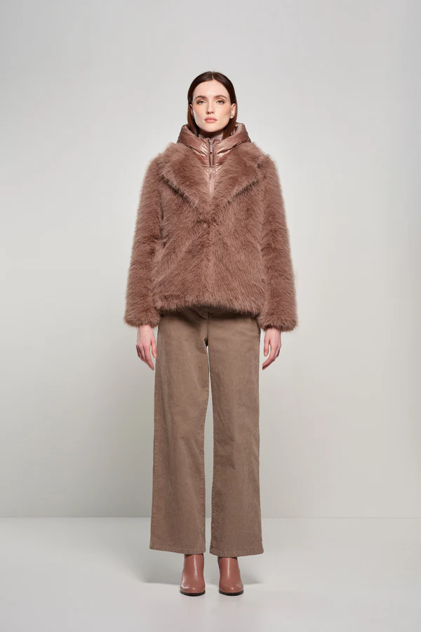 Cappotto corto donna pelliccetta sintetica Bomboogie 3 Cappotto corto donna pelliccetta sintetica Bomboogie 3