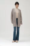 Cardigan aperto in maglia inglese White Wise