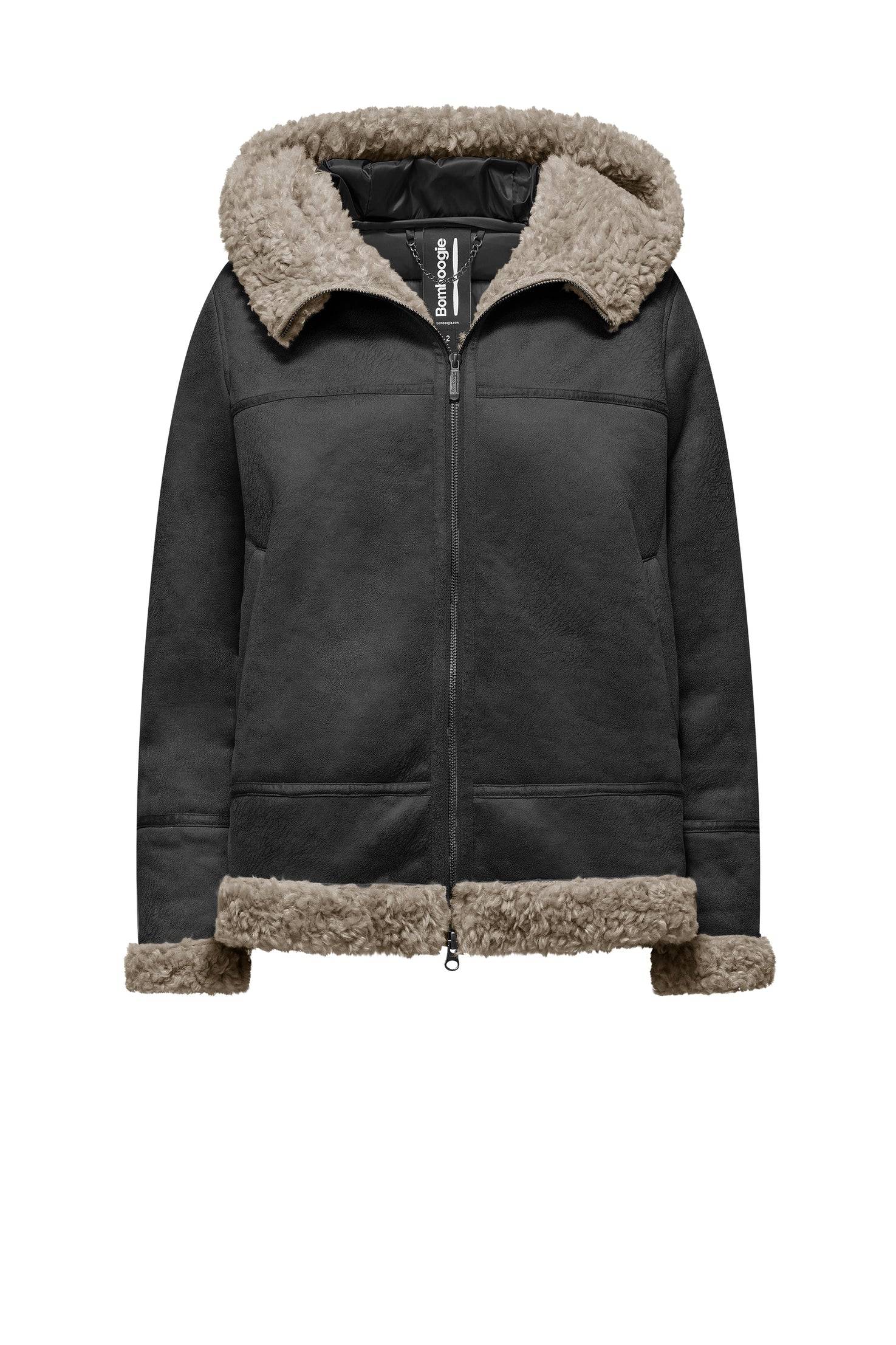 Giacca con cappuccio effetto shearling Bomboogie Giacca con cappuccio effetto shearling Bomboogie