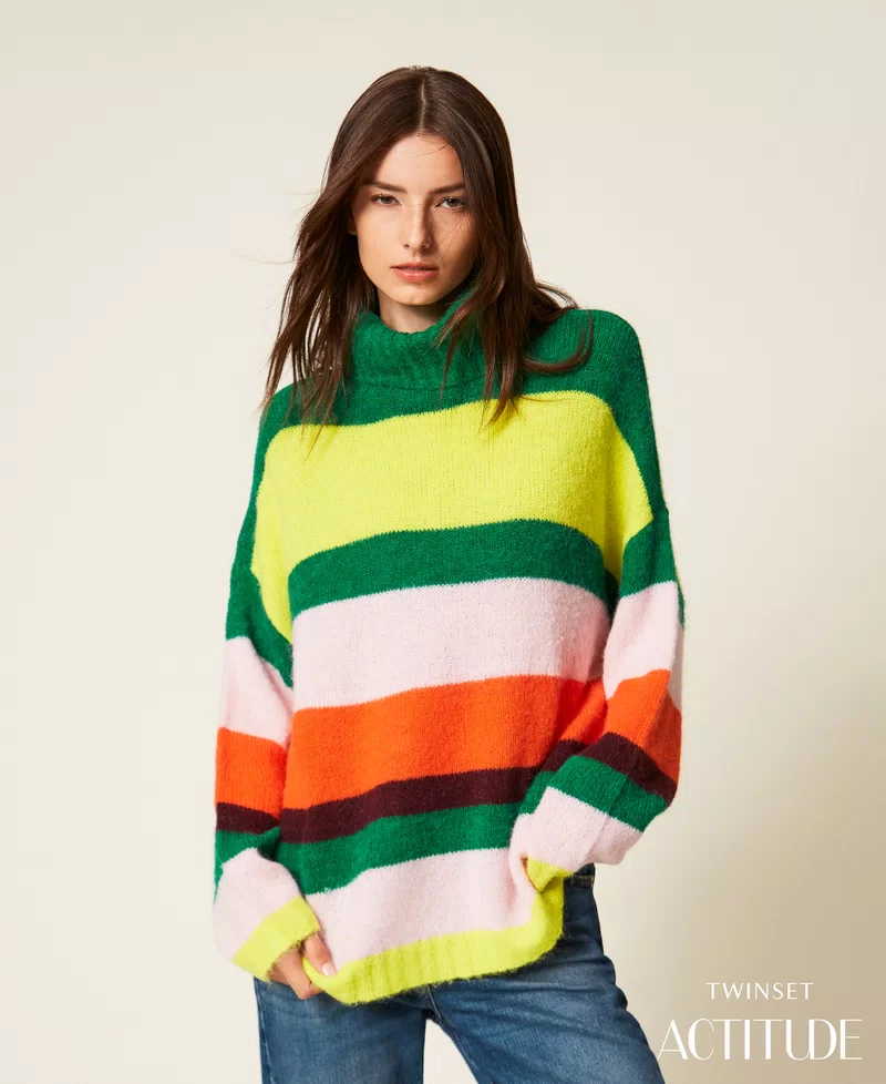 Lupetto a righe multicolor Twinset Actitude