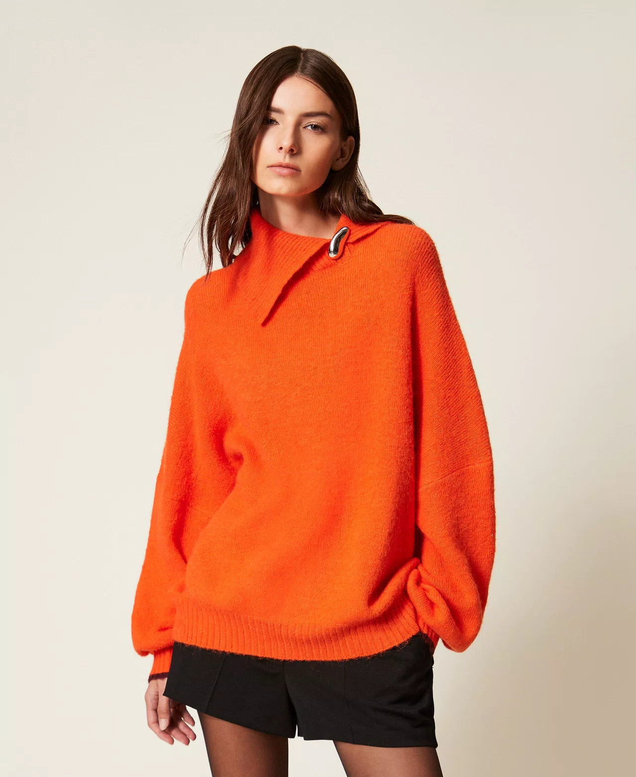 Maglia lupetto con spilla Twinset Actitude 0