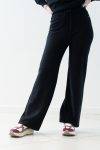 Pantaloni a zampa in maglia White Wise