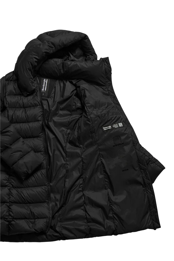 Piumino lungo in nylon stretch con cappuccio Bomboogie 2 Piumino lungo in nylon stretch con cappuccio Bomboogie 2
