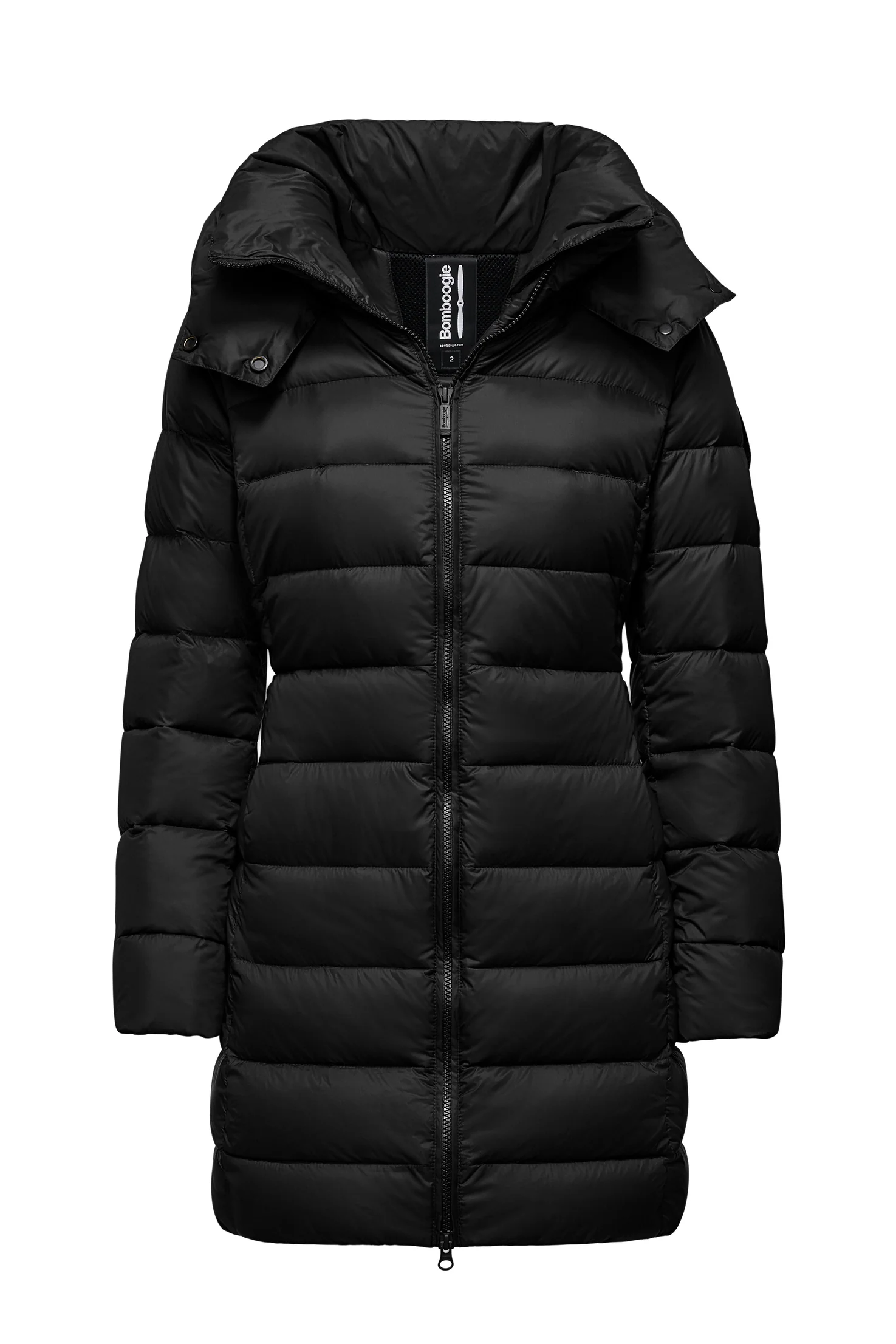 Piumino lungo in nylon stretch con cappuccio Bomboogie Piumino lungo in nylon stretch con cappuccio Bomboogie
