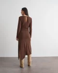 Abito midi con chiusura decorativa Jijil