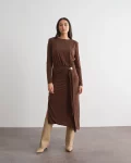 Abito midi con chiusura decorativa Jijil