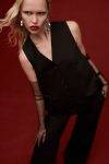 Gilet lungo in fresco lana e tulle con paillettes Imperial