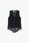 Gilet lungo in fresco lana e tulle con paillettes Imperial