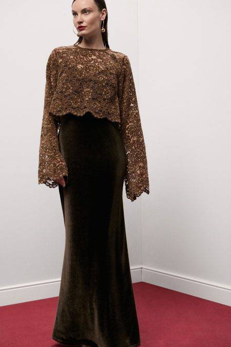 Abito lungo con blusa in pizzo Dixie 0