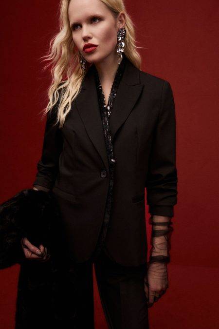 Blazer monopetto con revers paillettes Imperial