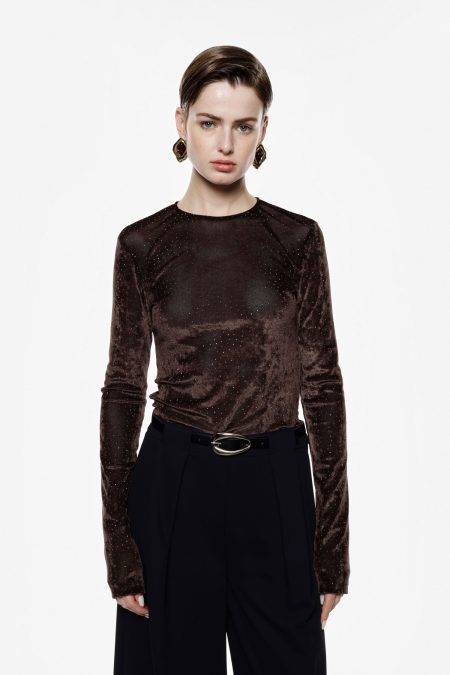 Blusa in velluto e micro paillettes Imperial 0