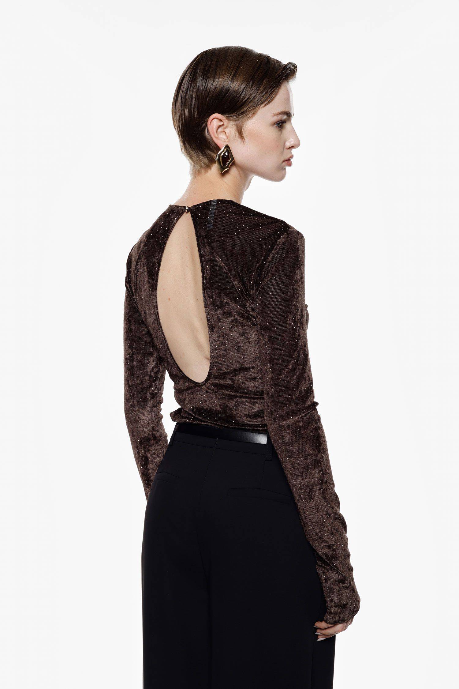 Blusa in velluto e micro paillettes Imperial 1 Blusa in velluto e micro paillettes Imperial 1