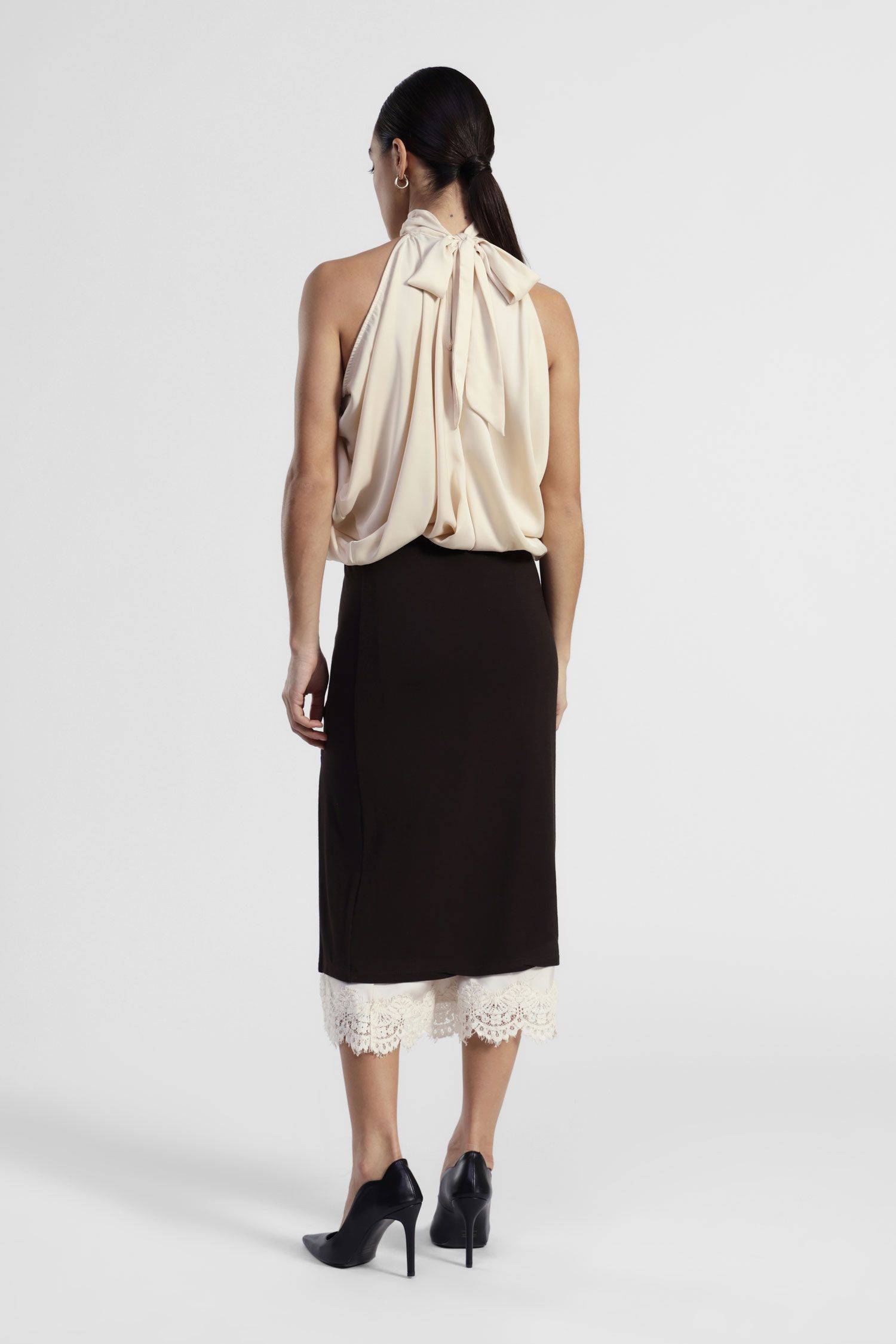 Gonna midi con spacco in pizzo Dixie 0 Gonna midi con spacco in pizzo Dixie 0