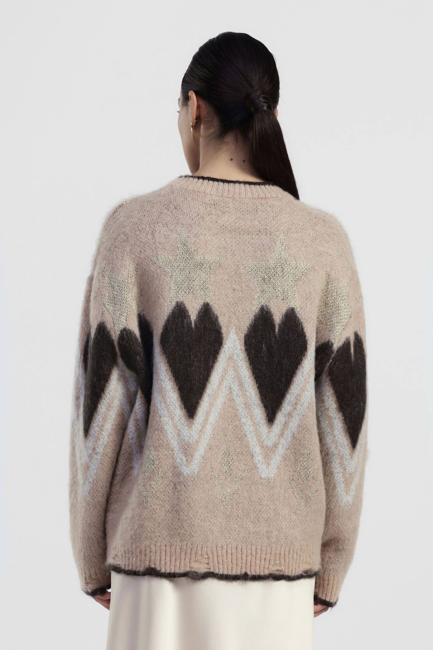 Maglione con stampa cuori e stelle Dixie 0 Maglione con stampa cuori e stelle Dixie 0
