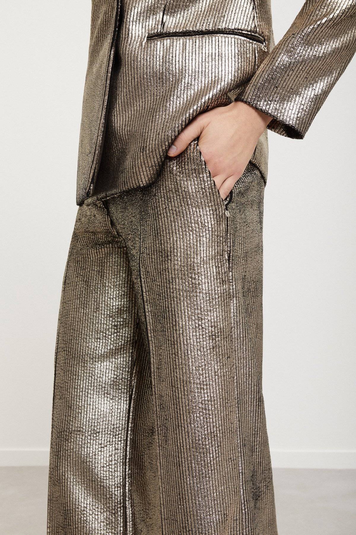 Pantaloni dritti in velluto a coste laminato Ottod’Ame 2 Pantaloni dritti in velluto a coste laminato Ottod'Ame 2