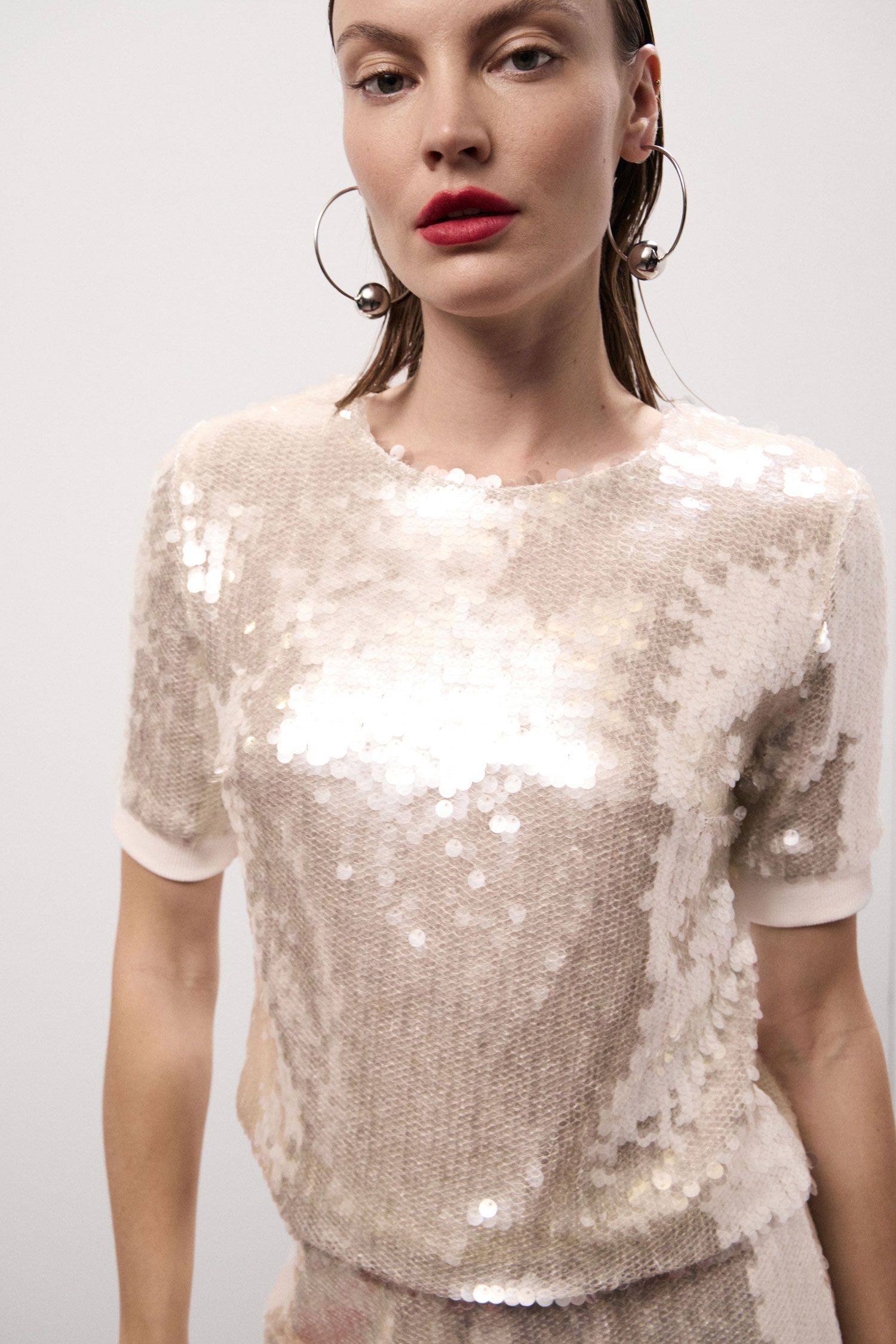 Top cropped di paillettes Dixie 0 Top cropped di paillettes Dixie 0