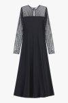 Abito lungo con maniche in tulle Imperial