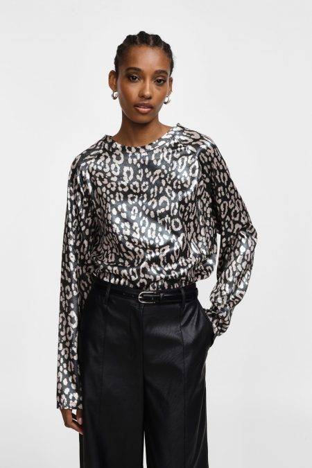 Blusa con stampa animalier Please