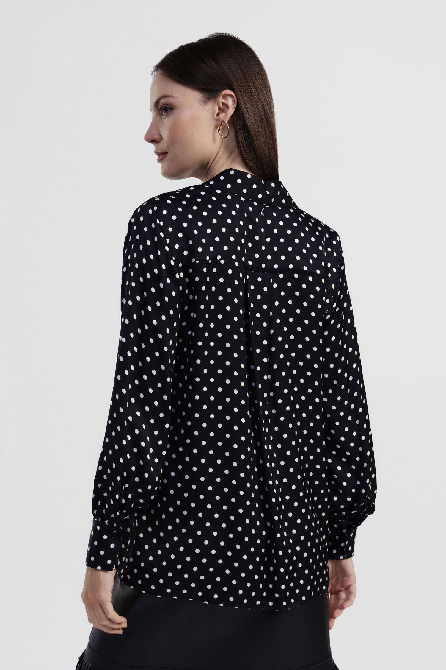 Camicia satinata a pois Dixie 0 Camicia satinata a pois Dixie 0