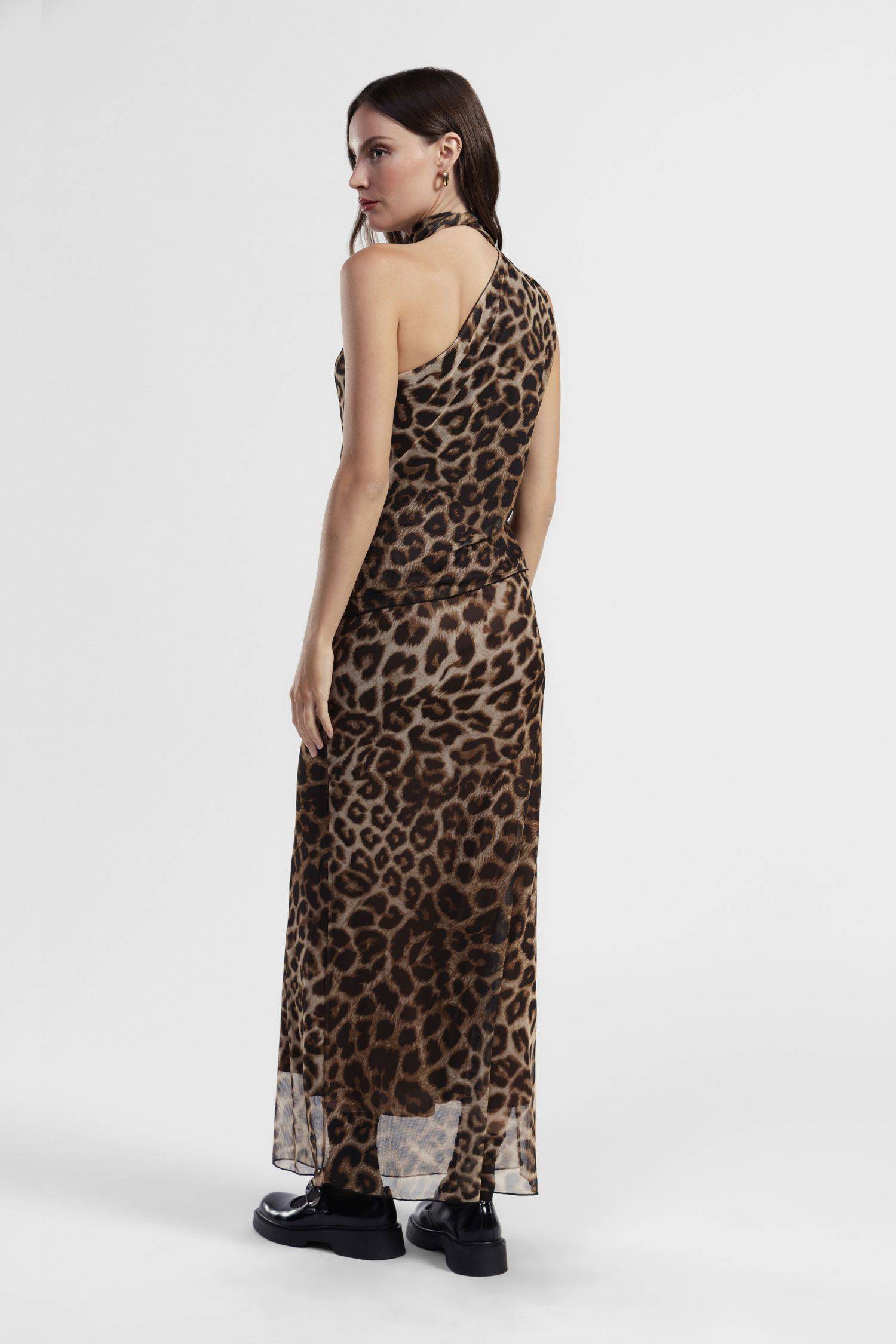 Gonna lunga stampa animalier vita alta Dixie 1 Gonna lunga stampa animalier vita alta Dixie 1