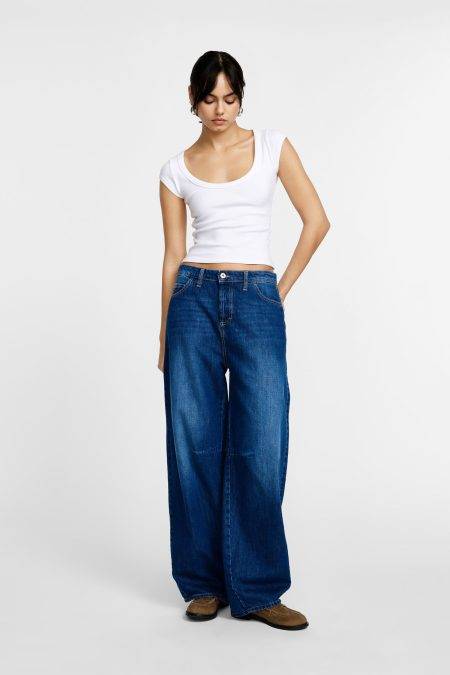 Jeans wide leg vita alta Please