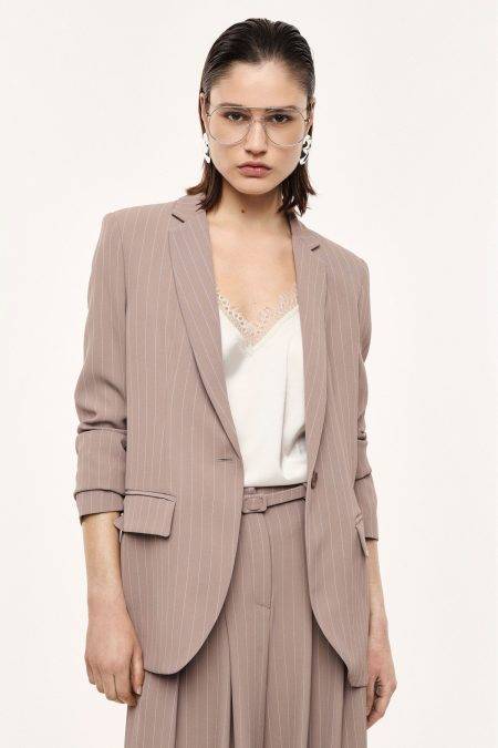 Blazer monopetto a righe con tasche a patta Imperial
