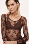 Blusa girocollo in pizzo Imperial