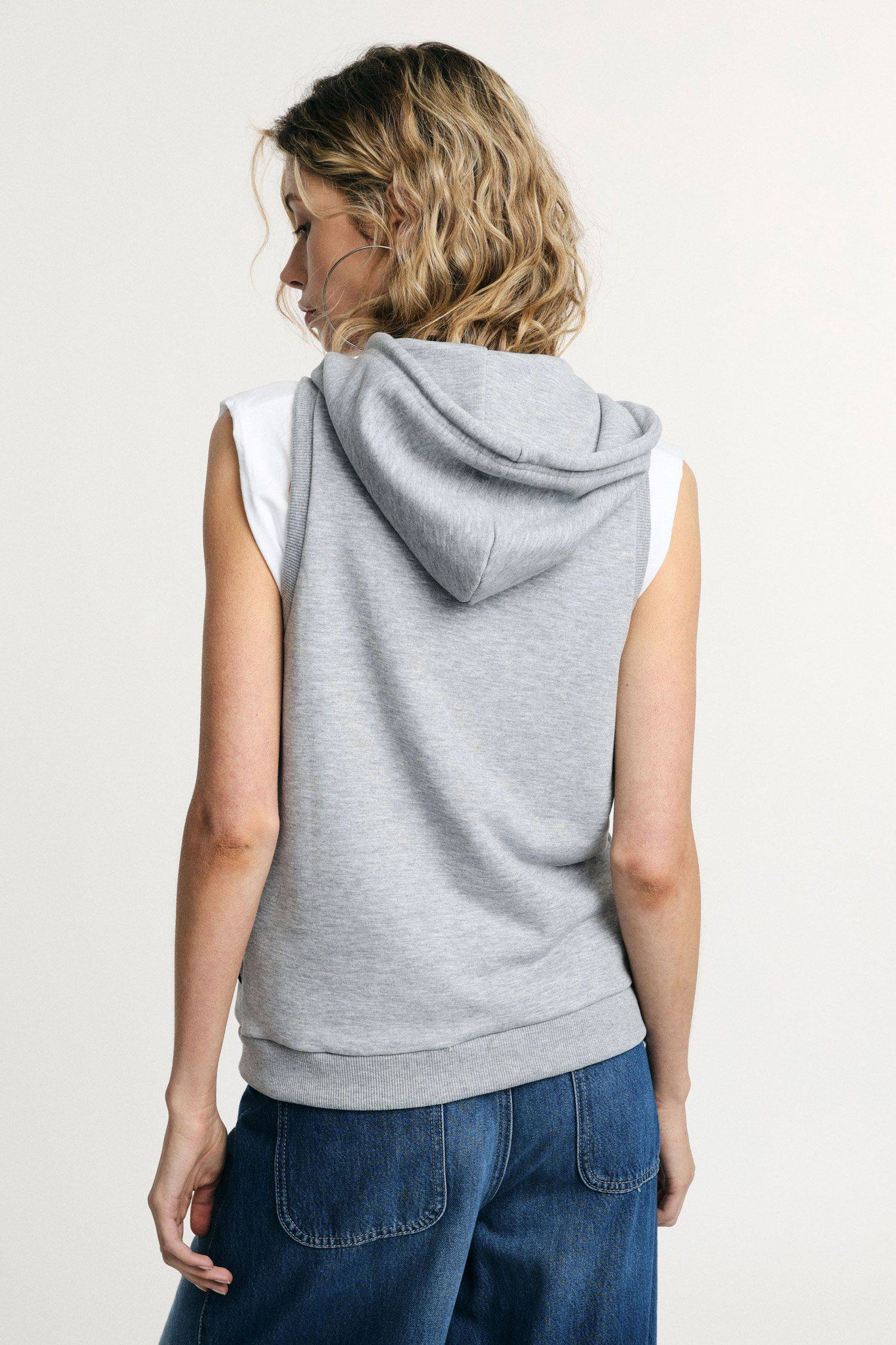 Felpa con cappuccio senza maniche zip frontale Please 0 Felpa con cappuccio senza maniche zip frontale Please 0
