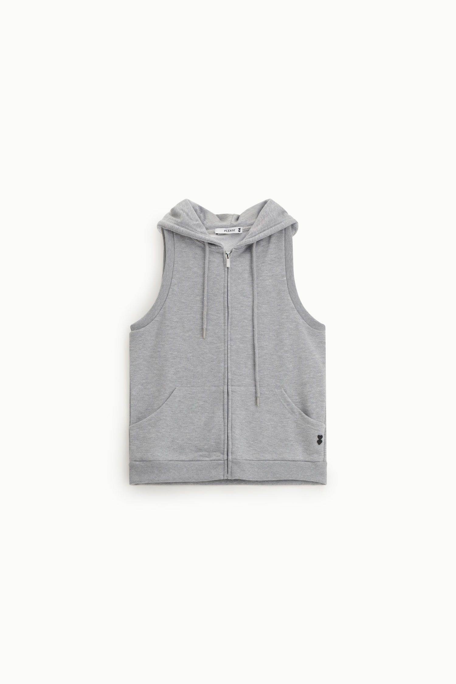 Felpa con cappuccio senza maniche zip frontale Please 2 Felpa con cappuccio senza maniche zip frontale Please 2