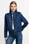 Giacca in denim corta con bottoni decorativi Please 1