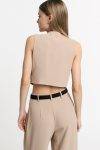 Gilet cropped con bottoni e tasche Please
