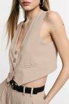 Gilet cropped con bottoni e tasche Please
