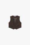 Gilet cropped con bottoni e tasche Please