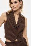 Gilet monopetto a righe con rever classico Imperial
