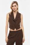 Gilet monopetto a righe con rever classico Imperial