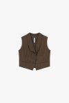 Gilet monopetto a righe con rever classico Imperial