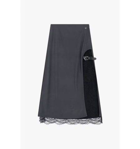 Gonna midi con inserto in pizzo Dixie