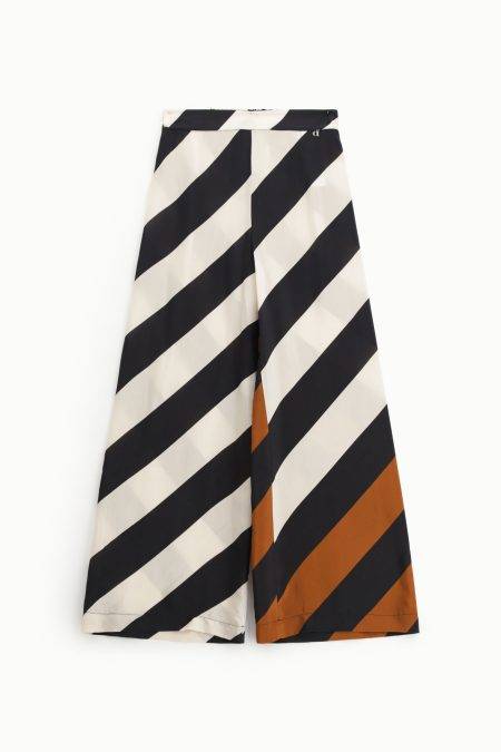 Pantaloni palazzo a righe diagonali Dixie