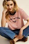 T Shirt a righe con scritta Dixie